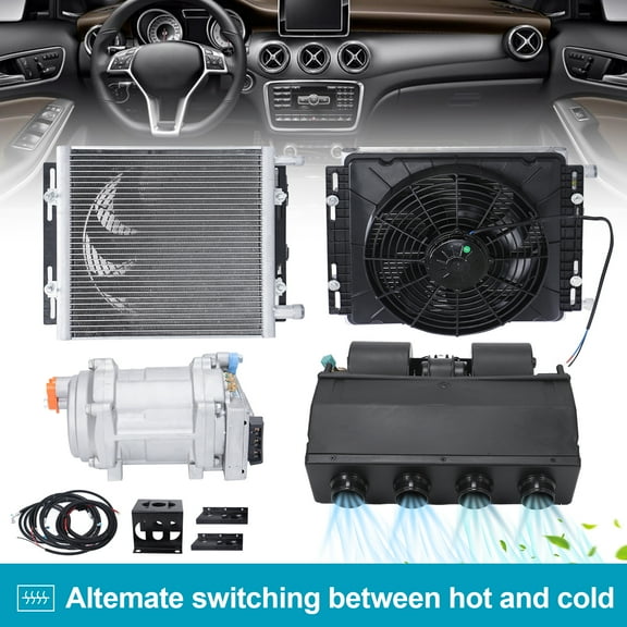 12V Electric Air Conditioner A/C Kit Universal Compressor Underdash for Auto Car