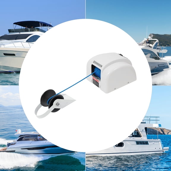 12V Electric Anchor Winch 45LB Max Load for Boat, Marine Anchor Windlass with Remote Control & 100ft Rope 700LB Strength, Auto Circuit Breaker for Speedboat Fishing Pontoon 24FT