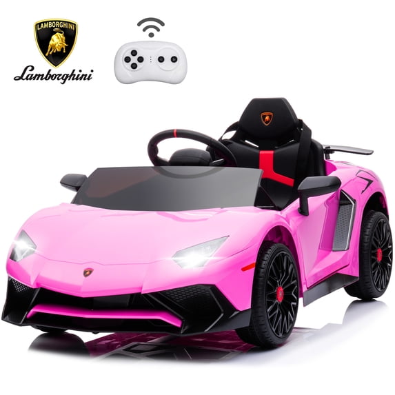 NEECHIPRO 12V Electric Lamborghini Ride on Car 3mph with MP3 Player, Toy Car for Kids 3-6 Years Old, Pink