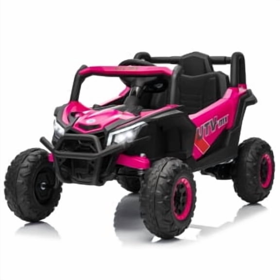 12V Electric Car for Kids,Kids Ride on Car UTV  Toy 4 Spring Suspension,EVA Tires,Safety Belt,Double Open Doors,Bluetooth,Music,LED Lights for 3-5