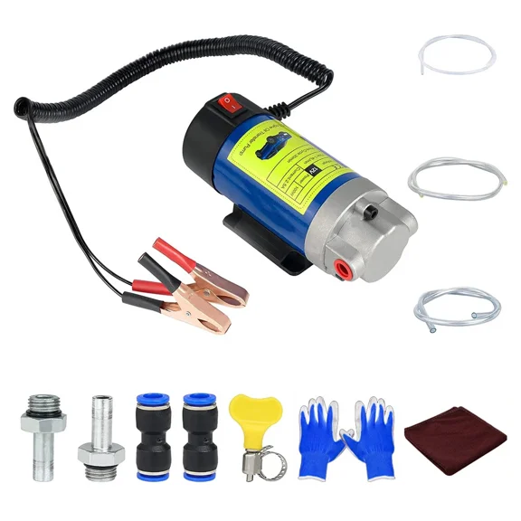 12V Electric Engine Oil Transfer Extractor Fluid Suction Pump Diesel Siphon Kit