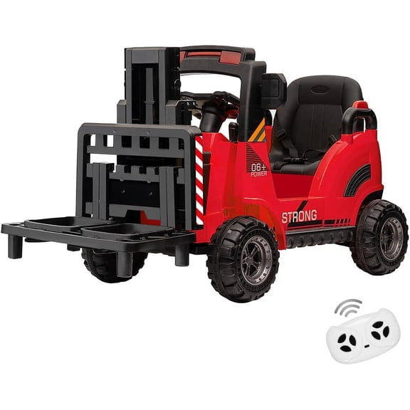 12V Electric Forklift with Remote Control, Liftable Fork & Pallet, Music & Low-Power Alarm