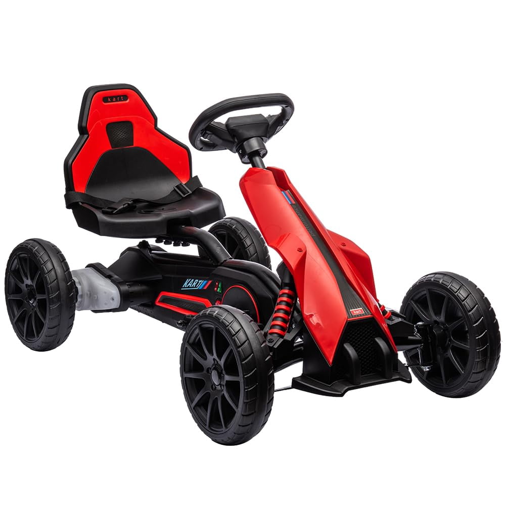 12V Electric Go Kart for Kids,7Ah Battery Powered Car for Toddlers, Ajustable Seat, High/Low Variable Speeds,EVA Wheels, Outdoor Ride On Toy Vehicle Gift for 3-6 Years,Black