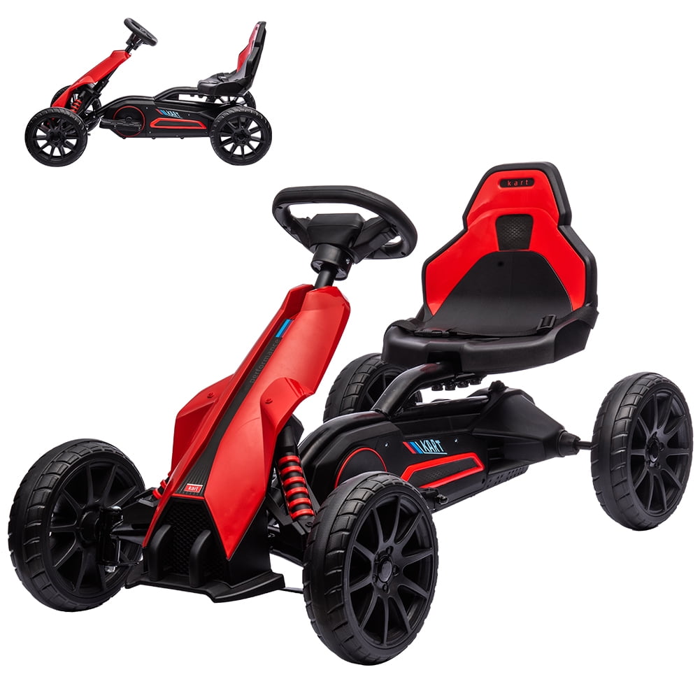 12V Electric Go Kart for Kids,7Ah Battery Powered Car for Toddlers, Ajustable Seat, High/Low Variable Speeds,EVA Wheels, Outdoor Ride On Toy Vehicle Gift for 3-6 Years