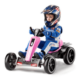 thumbnail image 1 of 12V Electric Go Kart for Kids Ages 3-6, Foldable Power Ride-On Pedal Toy with Adjustable Seat, Music & Flashing LED Lights, Pink, 1 of 8