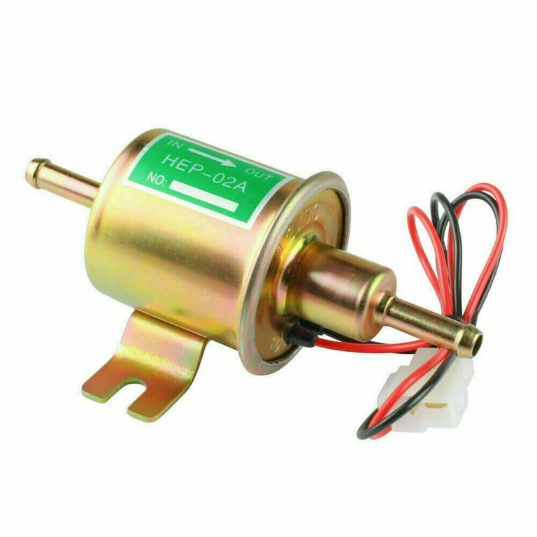 12V Electric Inline Fuel Pump 2.5-4 PSI HEP02A for Lawn Mowers Engine Gas  Diesel 