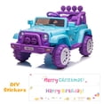 thumbnail image 1 of 12V Electric Kids Car Toy Unicorn Ride On Car with Remote Control, DIY Stickers, MP3, LED Lights, Full Function Doors, Four Wheels Suspension, 2 Motors, Purple / Cyan, 1 of 7