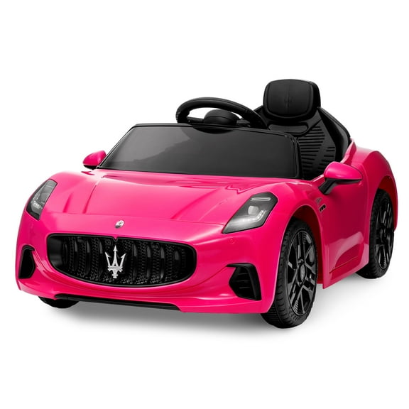 12V Electric Kids Sports Car with Remote Control, Ride-On Toy Car for Toddlers 3-8, 1-Seater with Bluetooth, LED Lights, Music, Double Doors, Pink