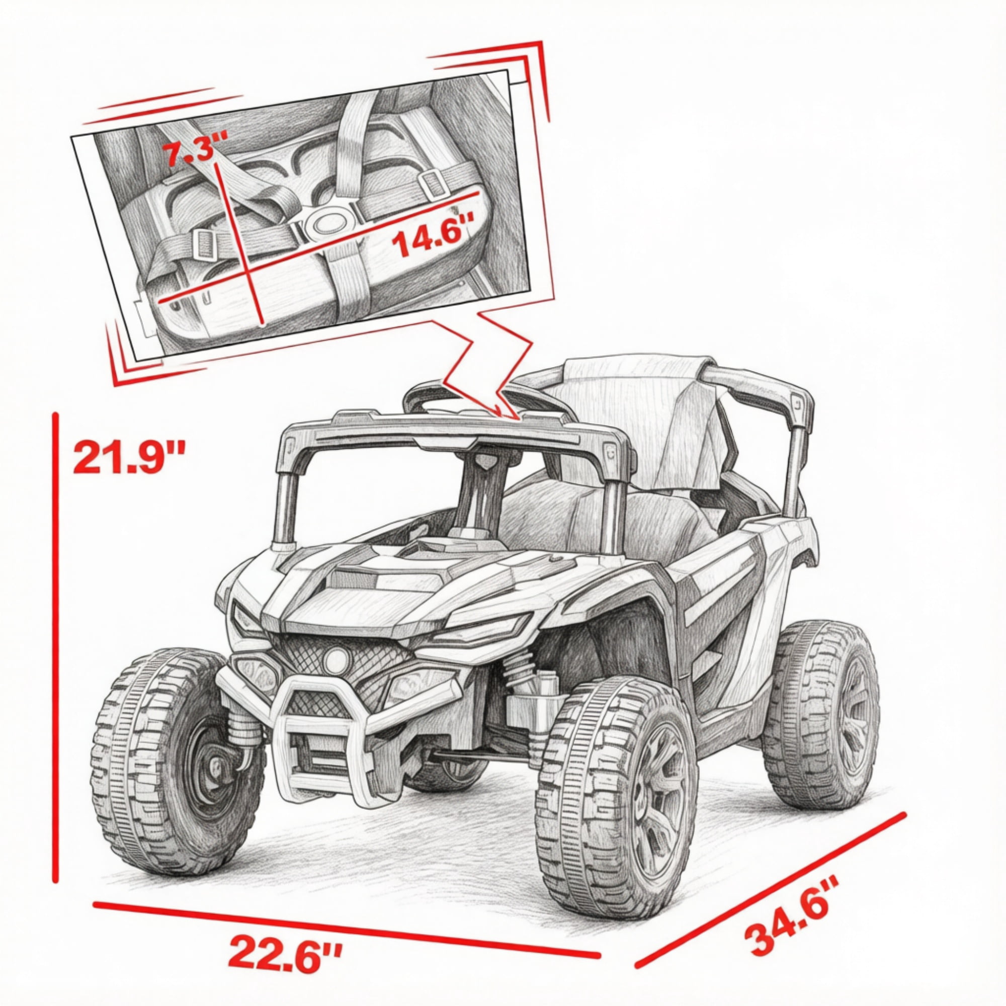 12V Electric Kids UTV Ride On Truck, Battery Powered with Rear Suspension, Parental Remote for Toddlers 3-5Y, Pink