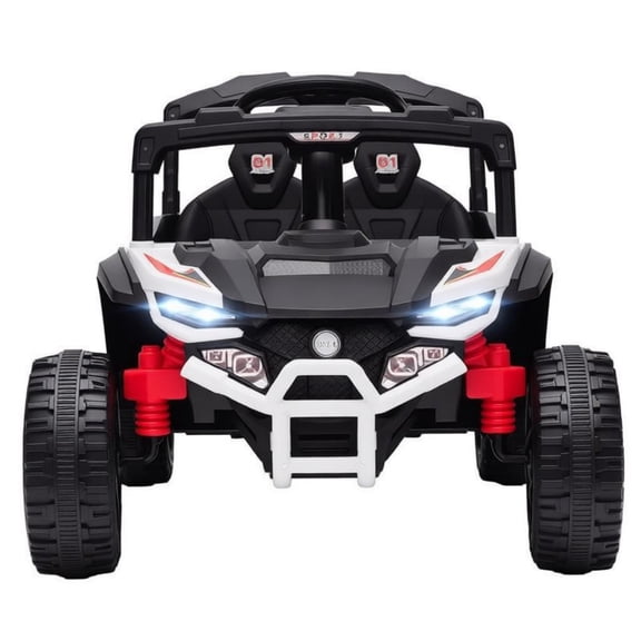 12V Electric Kids UTV Ride On Truck: Battery Powered with Rear Suspension, Parental Remote for Toddlers 3-5Y, White