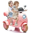 thumbnail image 1 of 12V Electric Motorcycle for Kids, 2 Seater Battery Power Ride on Motorcycle Toys with Slow Start, LED, Music, USB, 3 Wheel Electric Motorcycle for Boy Girl Birthday Gift, Pink, 1 of 7