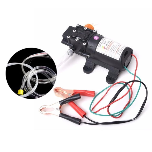 12V Electric Oil Transfer Pump, 60W Pure Copper Motor Fluid Extractor, 1.32 GPM Engine Oil Pump for Cars, Motorcycles, Boats & Vans, Portable DC Battery Powered Oil Change Pump