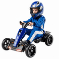 thumbnail image 1 of 12V Electric Pedal Go Kart Car for Kids, Folder Ride on Toys Car with Adjustable Seat, Kids' Electric Vehicles with Music / Flashing Light for Boys Girls Age 3-8 Years Old, Blue, 1 of 9