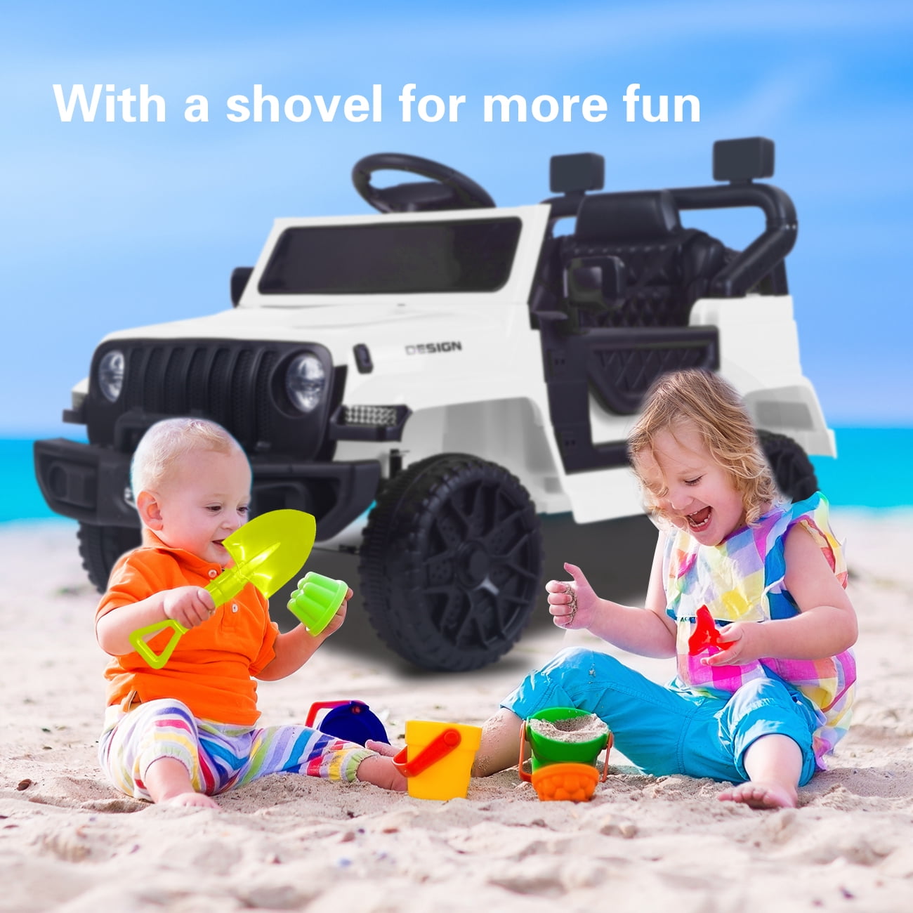12V Electric Powered Kids Ride on Car Toy - white main image 1