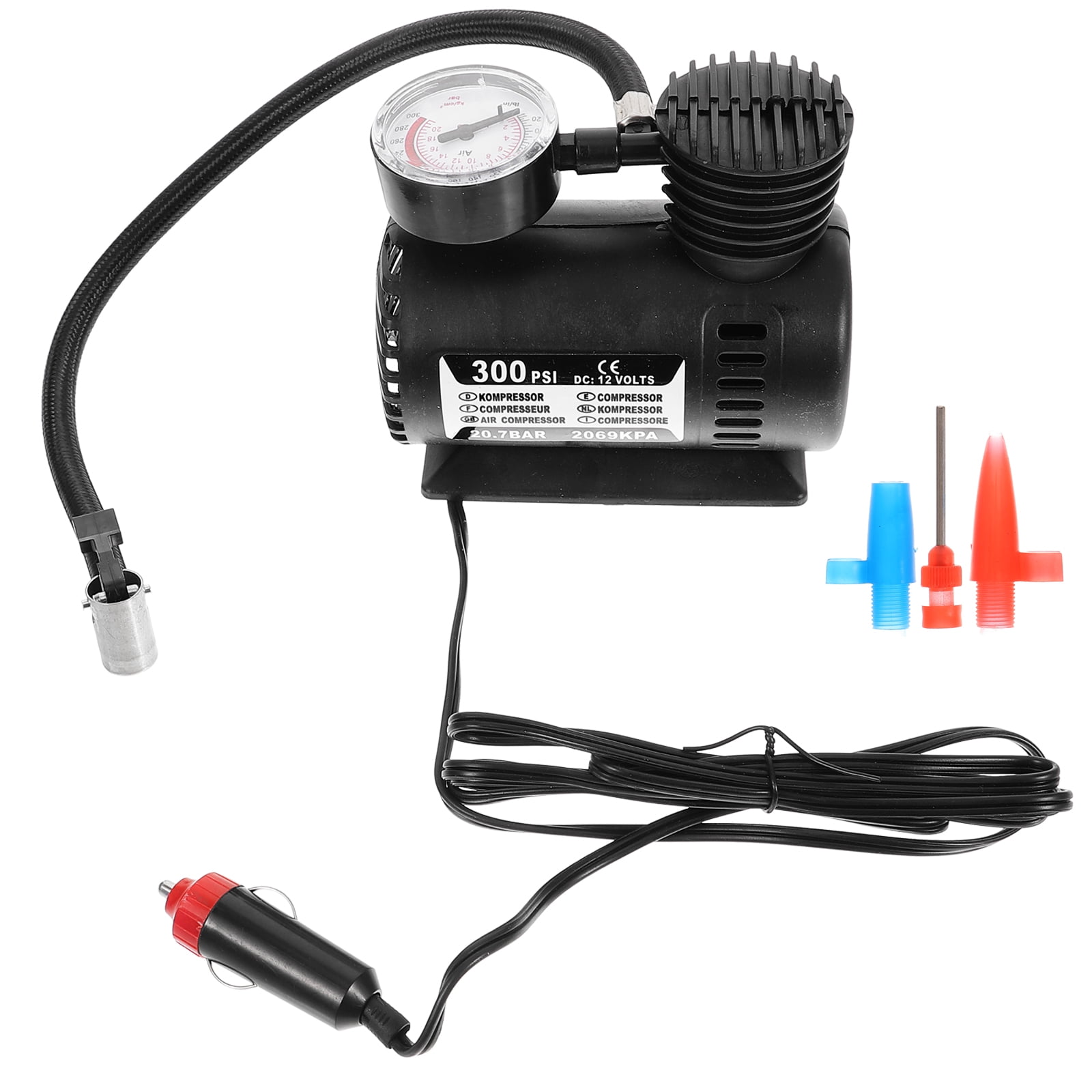 12V Electric Pump Air Compressor Portable Tire Inflator Car Auto Air Pump with Barometer Air