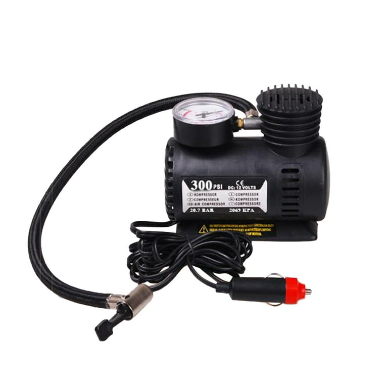 12V Electric Pump Air Compressor Portable Tire Inflator Car Auto Air Pump  with Barometer Air Pipe for Car Motorcycles Bicycles 