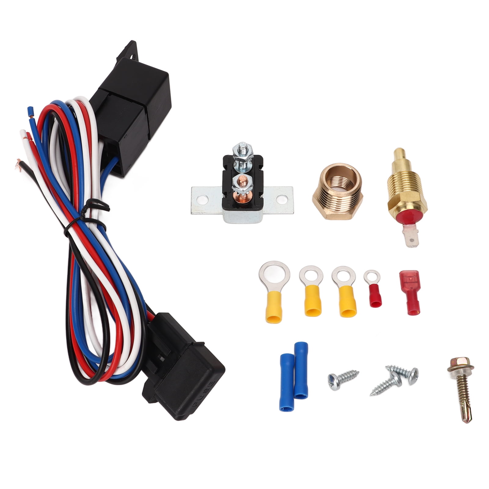 12V Electric Radiator Fan Thermostat Control Relay Wire Kit Complete