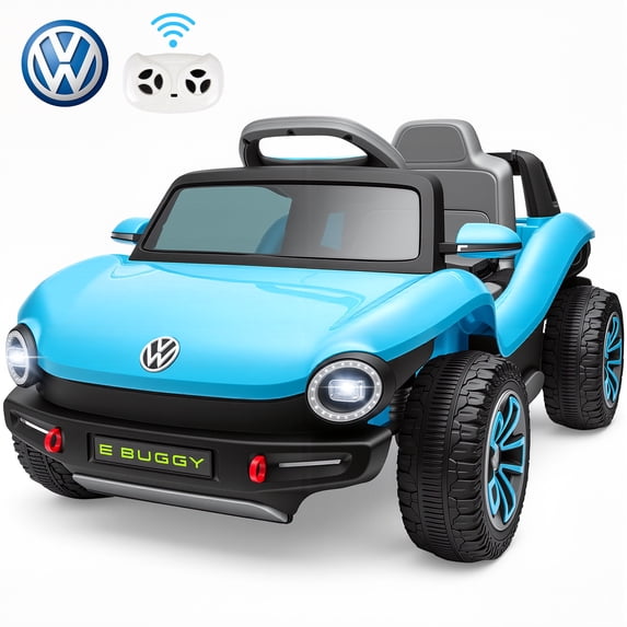 Ucades 12V Ride on Toys, Licensed Volkswagen Beetle Powered Ride on Cars with Remote Control, Bluetooth, USB Port, Music, Rear Storage, Electric Cars for Kids Boys Girls Ages 3-6, Blue