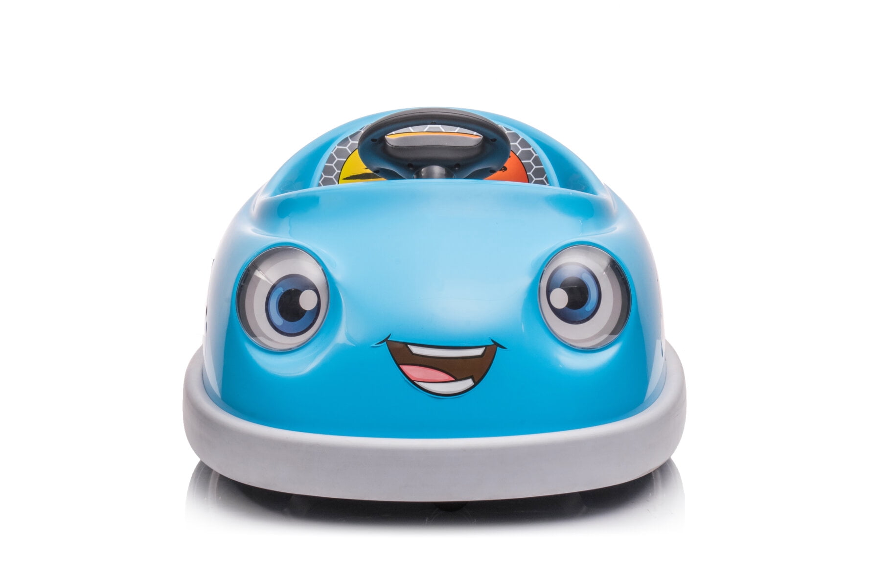 12V Electric Ride on Kids Bumper Car with Remote Control, Toddlers Bumping Car Ride on Toy with 360 Degree Spin and Push Rod Rocker Horse Function, Gift for 1-6 Years Children, Blue