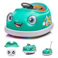 thumbnail image 1 of 12V Electric Ride on Kids Bumper Car w/Remote Control,360 Degree Spin,Push Rod Rocker Horse Function,3-Speeds Babies & Toddlers Bumping Car Ride on Toy Gift for 1-4 Years Children- Green, 1 of 9