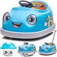 thumbnail image 1 of 12V Electric Ride on Kids Bumper Car w/Remote Control,360 Degree Spin,Push Rod Rocker Horse Function,3-Speeds Babies & Toddlers Bumping Car Ride on Toy Gift for 1-4 Years Children- Blue, 1 of 8