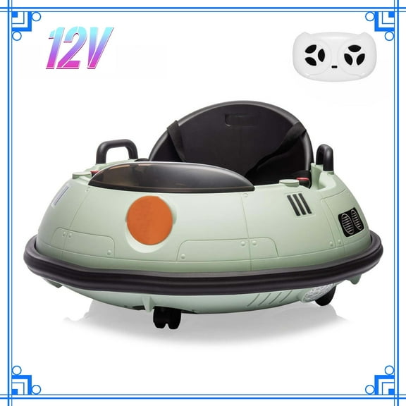 12V Electric Ride-On Bumper Car for Kids with 360 Degree Spin, LED Lights, Remote Control & Safety Belt – Joystick Ride on Toy for Toddlers Boys and Girls, Pink