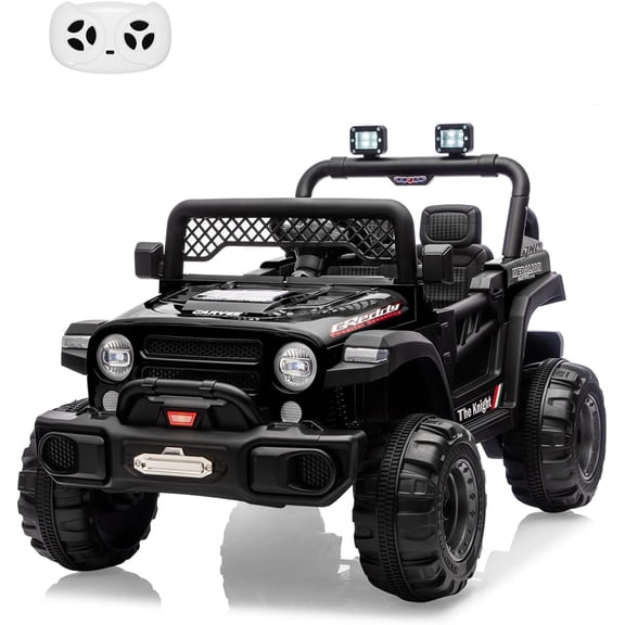 12V Electric Ride-On Truck, 4-Wheel Ride-On Car with Remote Control, 12V 7Ah Battery, Spring Suspension, LED Lights, Music, 66 Lbs