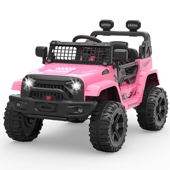 12V Electric Ride on Truck Car w/Remote Control,Twin 35W Motors,2.5MPH Max Speed| 66LB Capacity, Bluetooth, LED Lights & Music | Birthday Gifts for Boys Girls