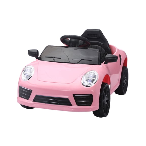 12V Electric Ride on Toys with Bluetooth Music, LED Lights, Power Car Wheels, Electric Car for Kids with Parent Remote Control (Pink)