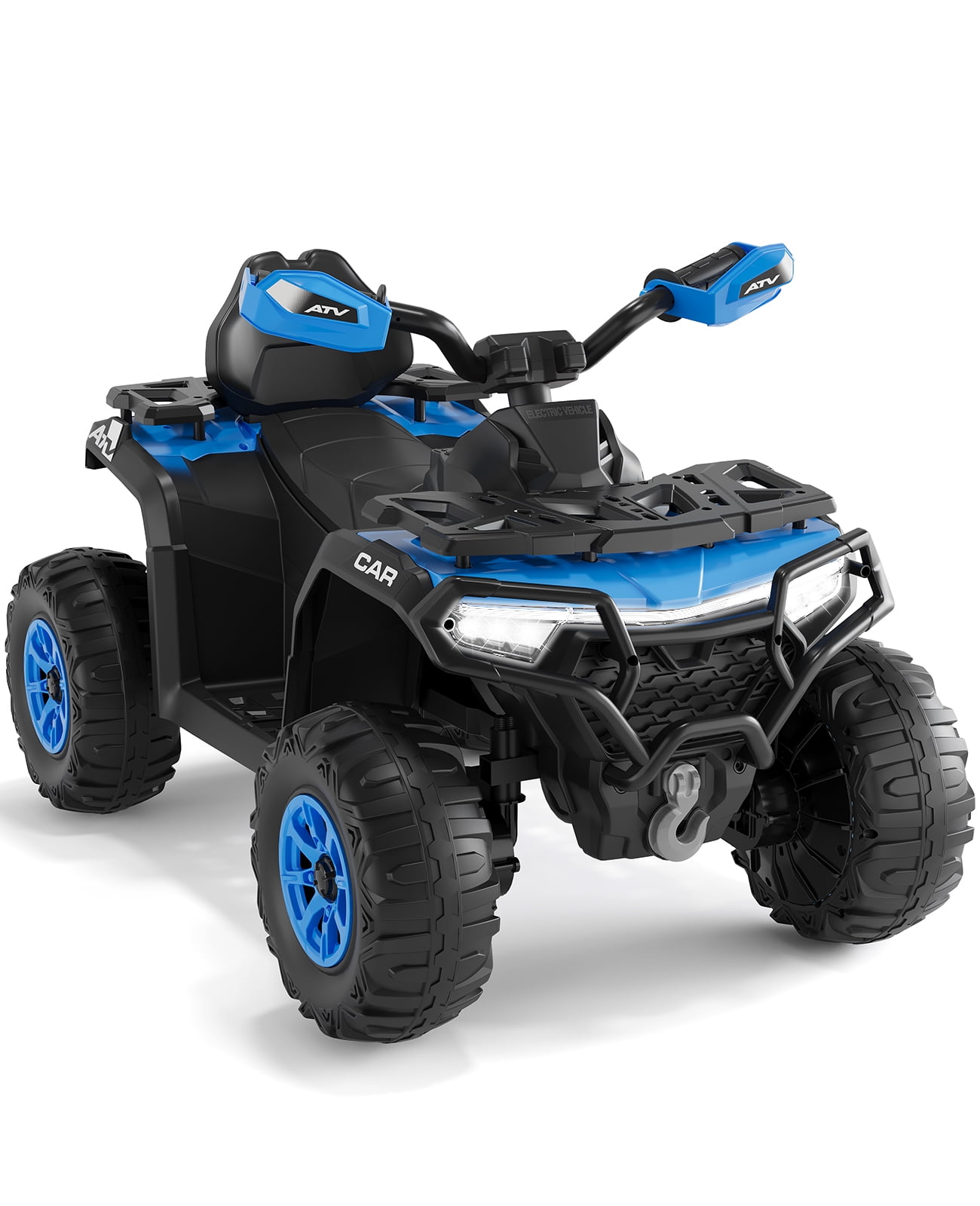 12V Electric Ride on Toys with Remote Control, Kids ATV with LED & Bluetooth, Dual 45W Motors & 3 Speed Electric Car for Kids
