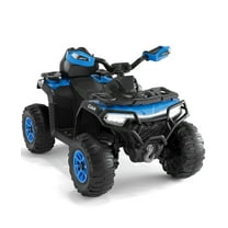 12V Electric Ride on Toys with Remote Control, Kids ATV with LED & Bluetooth, Dual 45W Motors & 3 Speed Electric Car for Kids