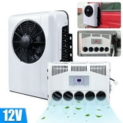 12V Electric Truck Camper Van DC Air Conditioner 6200BTU Universal Automotive Electric Split Air Conditioning ac Unit 12 Volt For Semi Trucks RV Motorhome Crane Tractor SUV