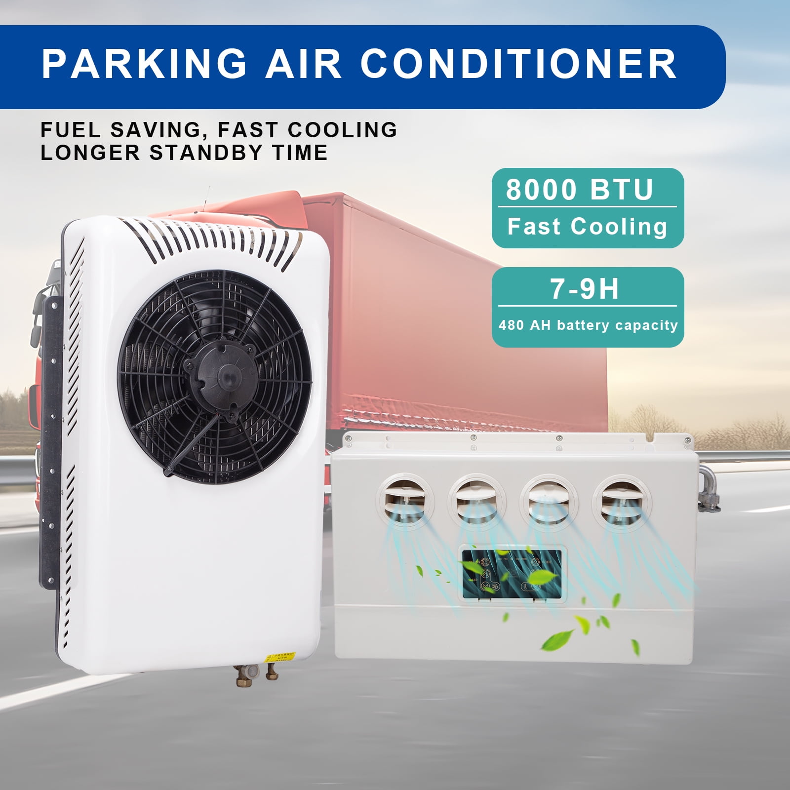 12V Electric Universal Air Conditioner For Bus Truck RV Caravan AC Kit ...