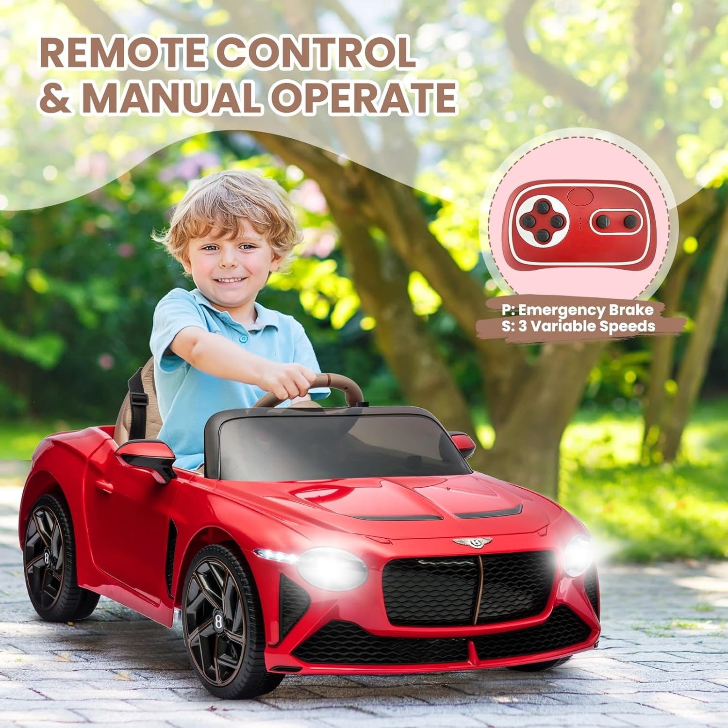 12V Battery Powered Electric Vehicle with Remote Control - Red