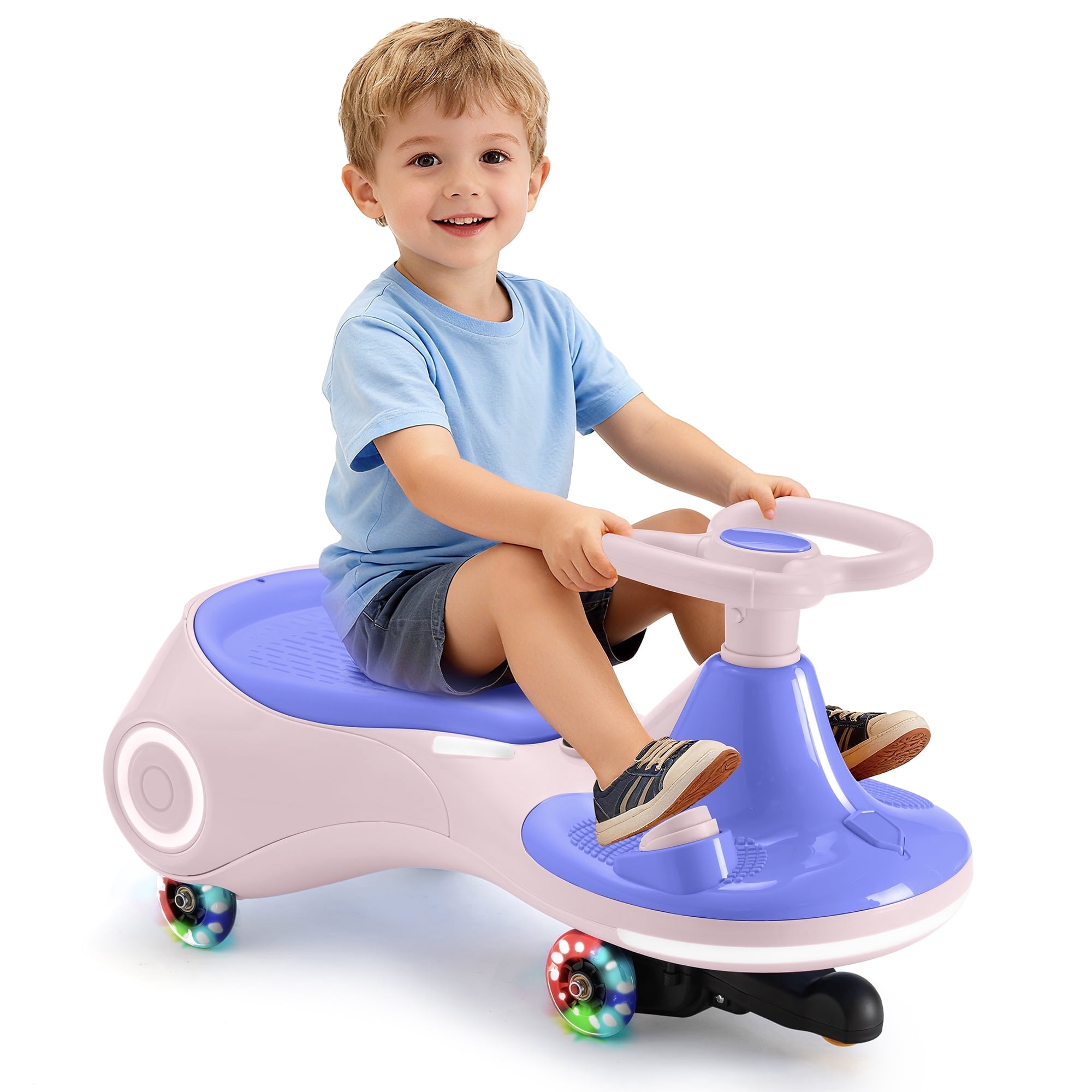 Toy Car Rideable 12V Electric Wiggle Car for Kids, 3 in 1 Swing Vehicles, Flashing Wheel ...