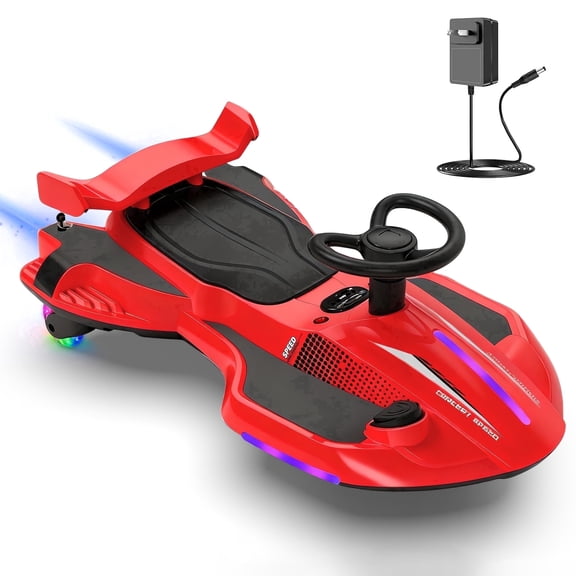 12V Electric Wiggle Car with Pedal for Kids, Rechargeable 2 in 1 Swing Toy, Anti-Rollover, Spray, Light, Bluetooth, Ages 3 and up,150 lbs