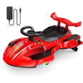 thumbnail image 1 of 12V Electric Wiggle Car Ultra with Pedals, Rechargeable Swing & Drift Car, Anti-Rollover Design with Backrest, Spray, Flashing Lights, Music & Bluetooth, for Ages 3 and Up, 150 lbs(Red + Black), 1 of 8