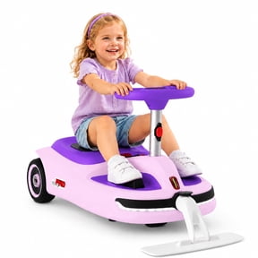 Dexvoria 3-in-1 Electric Wiggle Ride-On Car 12V Purple with Detachable Mop Bluetooth Enabled