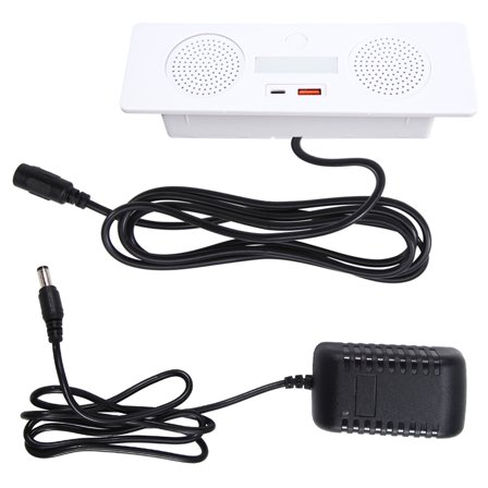 12V Embedded Bluetooth Dual Speaker Audio USB Type-C 18W Fast Charging Desktop Nightstand Sofa Coffee Table Car US PLUG