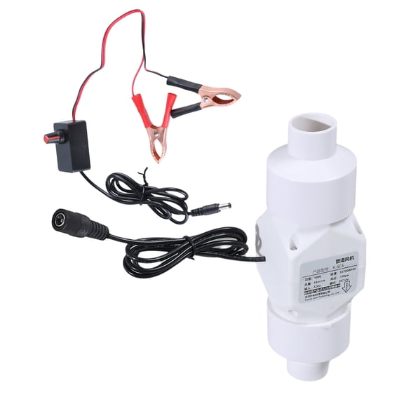 12V Extractor Fan Low Noise Inline Duct Hydroponic Air Blower Exhaust Fan for Home Bathroom Grow Room Ventilation