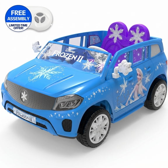 Disney Frozen 12V Battery Powered Ride-On Convertible with Remote Control for Ages 3-5