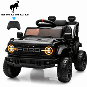 Conchico Licensed Ford Bronco Raptor 12V Kids Ride on Cars with Remote Control, Battery Powered Ride on Toys with All-Terrain Wheels, Toddler Electric Car with Music for Boys Girls 3-5, Black
