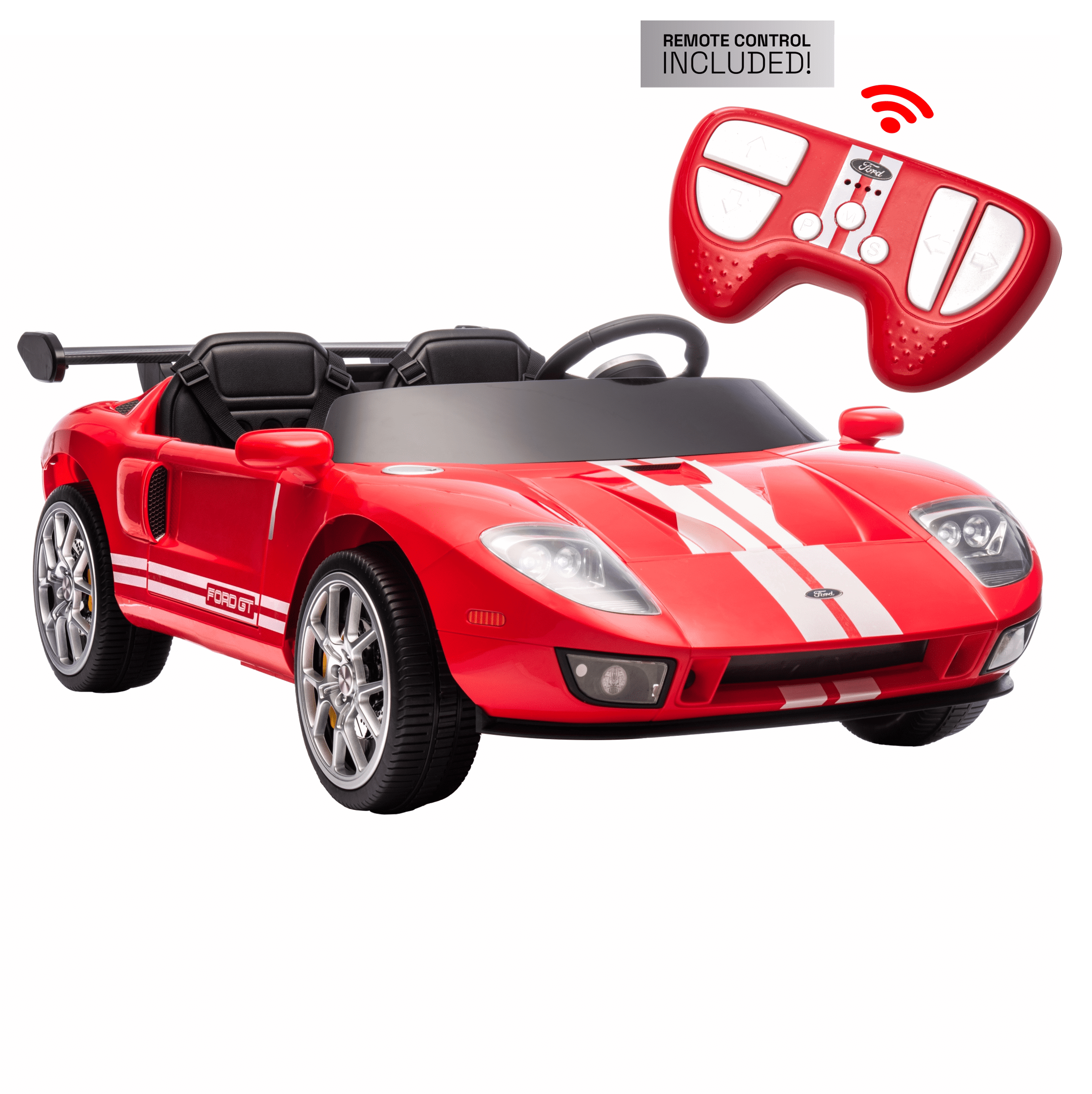 Hyper 12V Ford GT Convertible, Battery Powered Ride on Toy for Kids Ages 3+, Red, with Remote Control