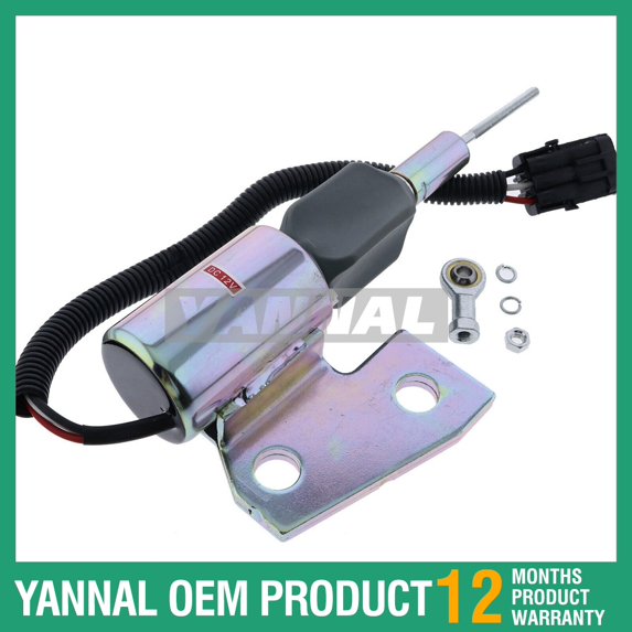 12V Fuel Shut Off Solenoid 3991167 SA-4941-12 For Cummins 4BT Hyundai R130 R170,