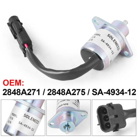 12V Fuel Shut Off Solenoid SA-4934-12 For Perkins 704-30 804D-33 404F-22T Engine