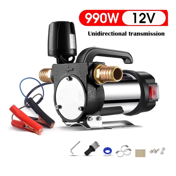 12V Fuel Transfer Pump For Kerosene, 990W Self-Priming Pump Automatically Stop Electric Oil Pump Fuel Dispenser ,Easy to Use