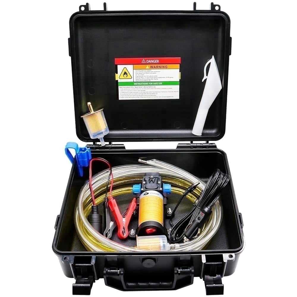 Steauty 12V 70W Fuel Transfer Pump, 85 GPH for Gasoline and Diesel, Cars, Trucks, Boats