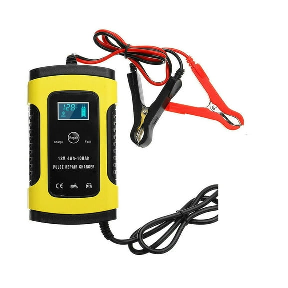 12V Full Automatic Battery Charger 12V 6A LCD Display Smart Fast Auto Motorcycle Electric Car Truck Charger ,Instant Roadside Rescue