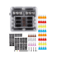 12V Fuse Block, Fuse Panel with LED Warning Proof Cover6 Circuits