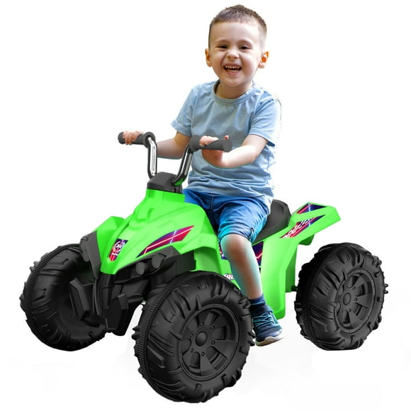Kid Trax 12V Glow ATV Ride-On Toy, Green, with LED Lights, Rechargeable Battery, Ages 3–6